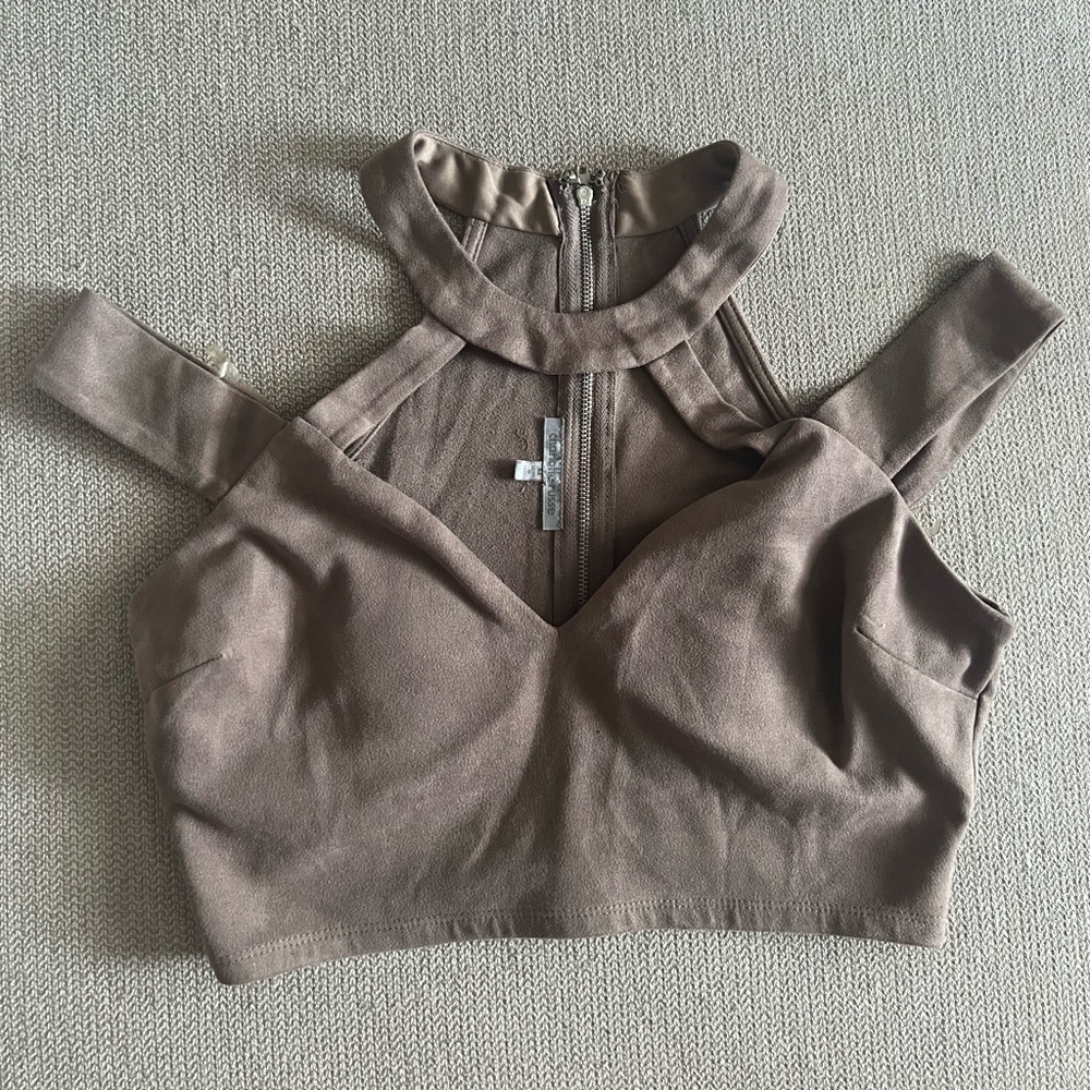 Charlotte Russe tan crop top